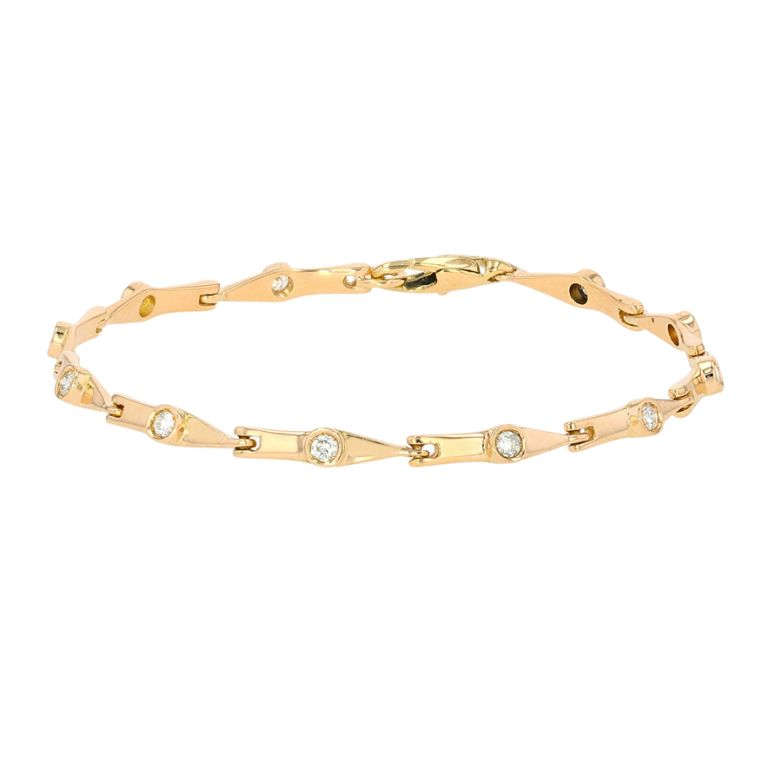 Bracelet diamants 0.44 carat or jaune 7.94g Comme neuf -  reconditionné disponible sur Gemme Les Bijoux